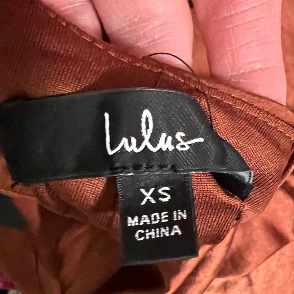 Lulus Love in Your Life Rust Brown Satin Halter Maxi Dress size XS NEW - Picture 10 of 10